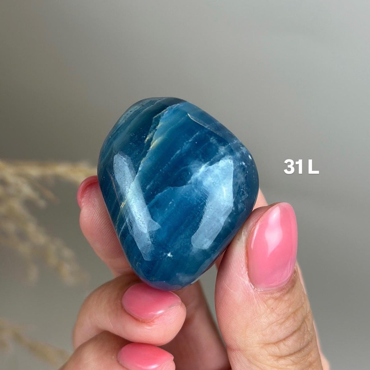 Blue Calcite Palm Stone: Argentina Onyx Aquatine Crystal Tumble, Choose Your Piece