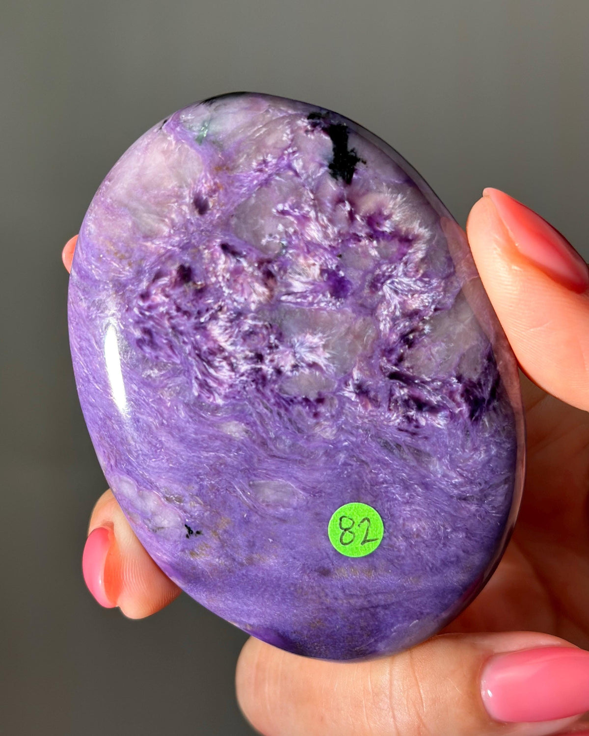 Large Charoite Palmstone Pocket Stone 3" - CHOOSE YOUR PIECE