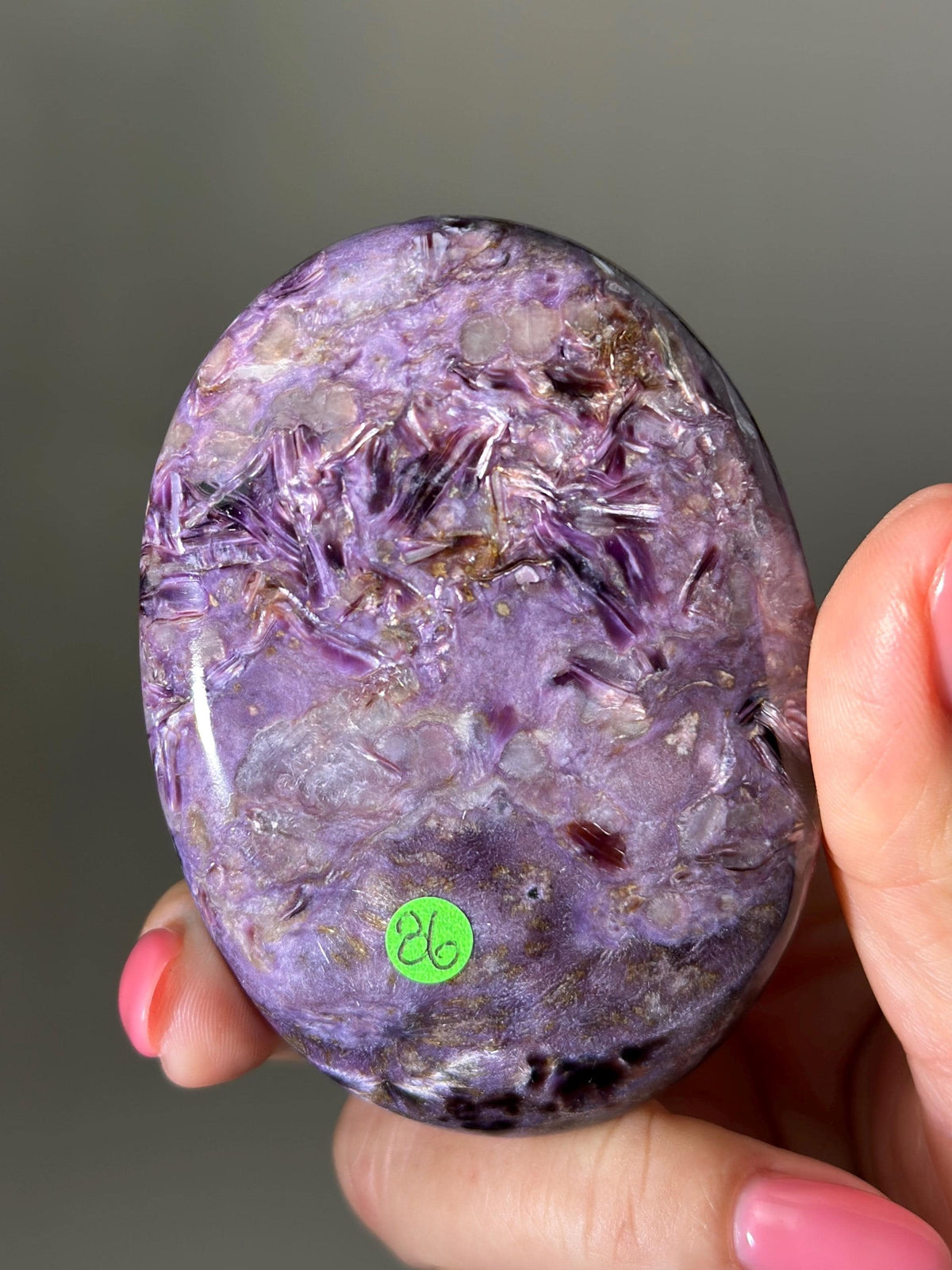 Large Charoite Palmstone Pocket Stone 3" - CHOOSE YOUR PIECE