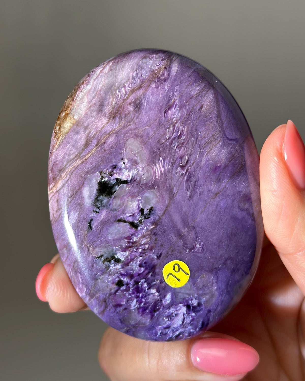 Large Charoite Palmstone Pocket Stone 3" - CHOOSE YOUR PIECE