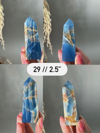 Blue Calcite Tower: Argentina Onyx Aquatine Crystal Tower | Choose Your Piece