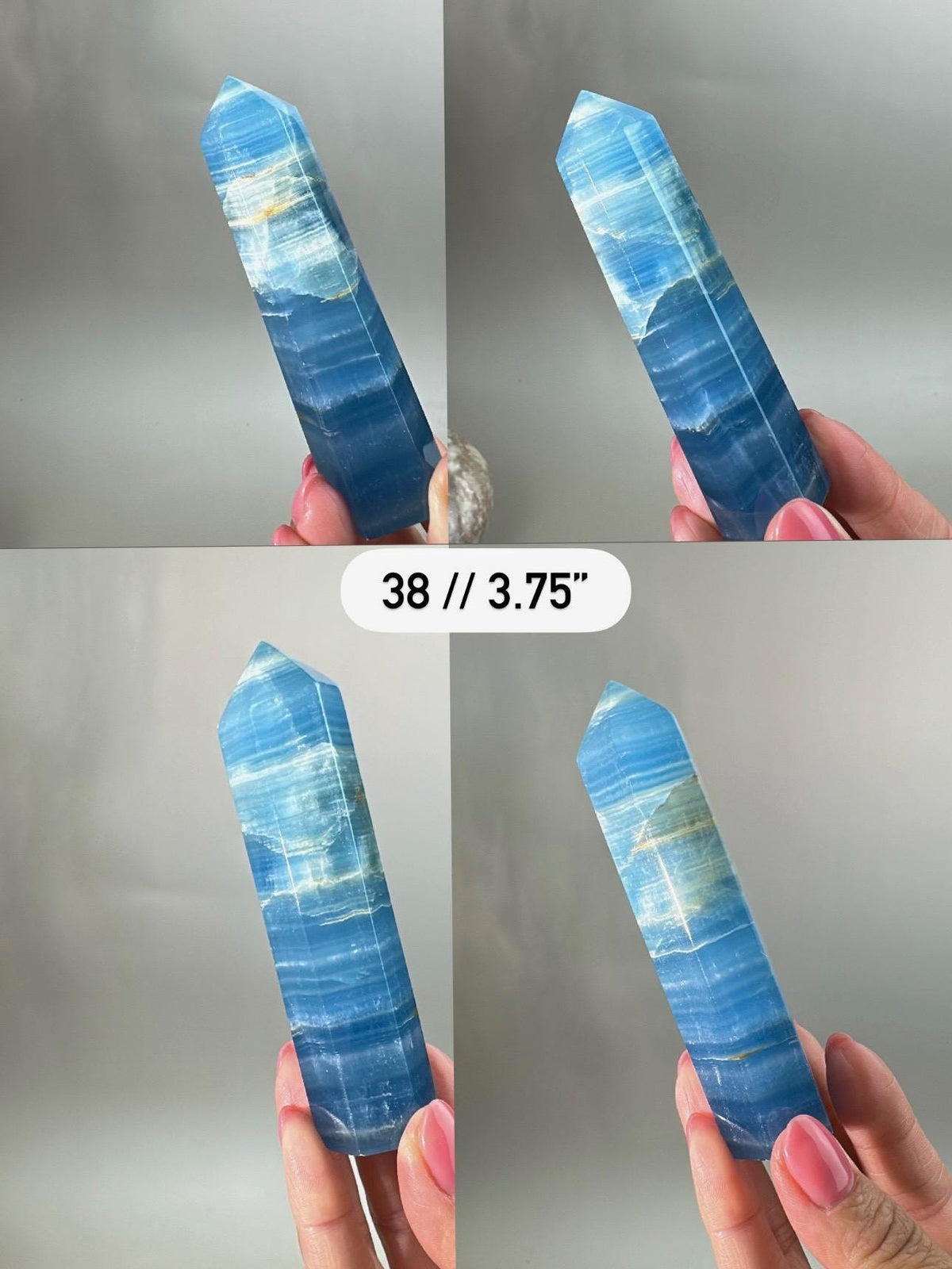 Blue Calcite Tower: Argentina Onyx Aquatine Crystal Tower | Choose Your Piece