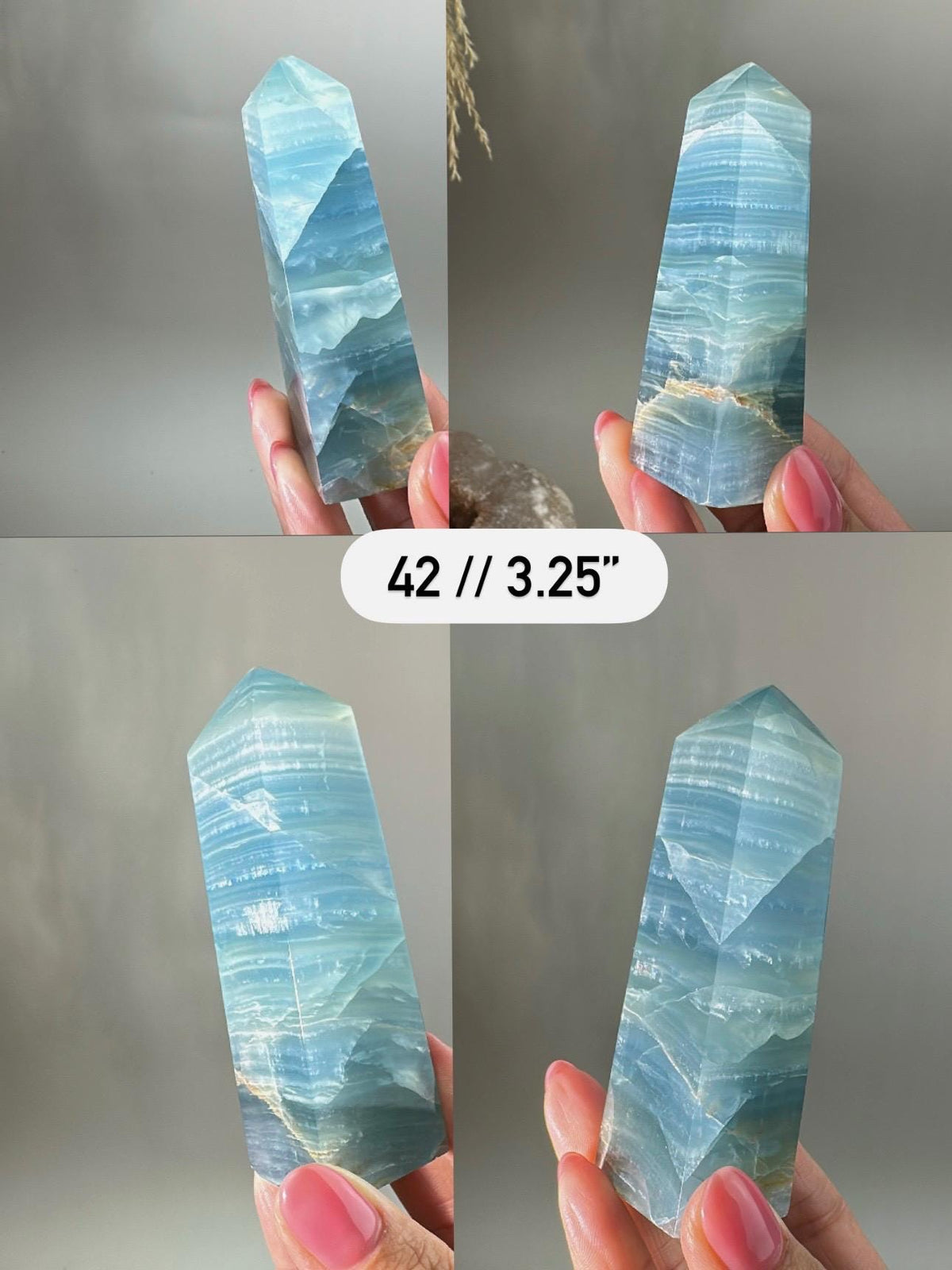 Blue Calcite Tower: Argentina Onyx Aquatine Crystal Tower | Choose Your Piece