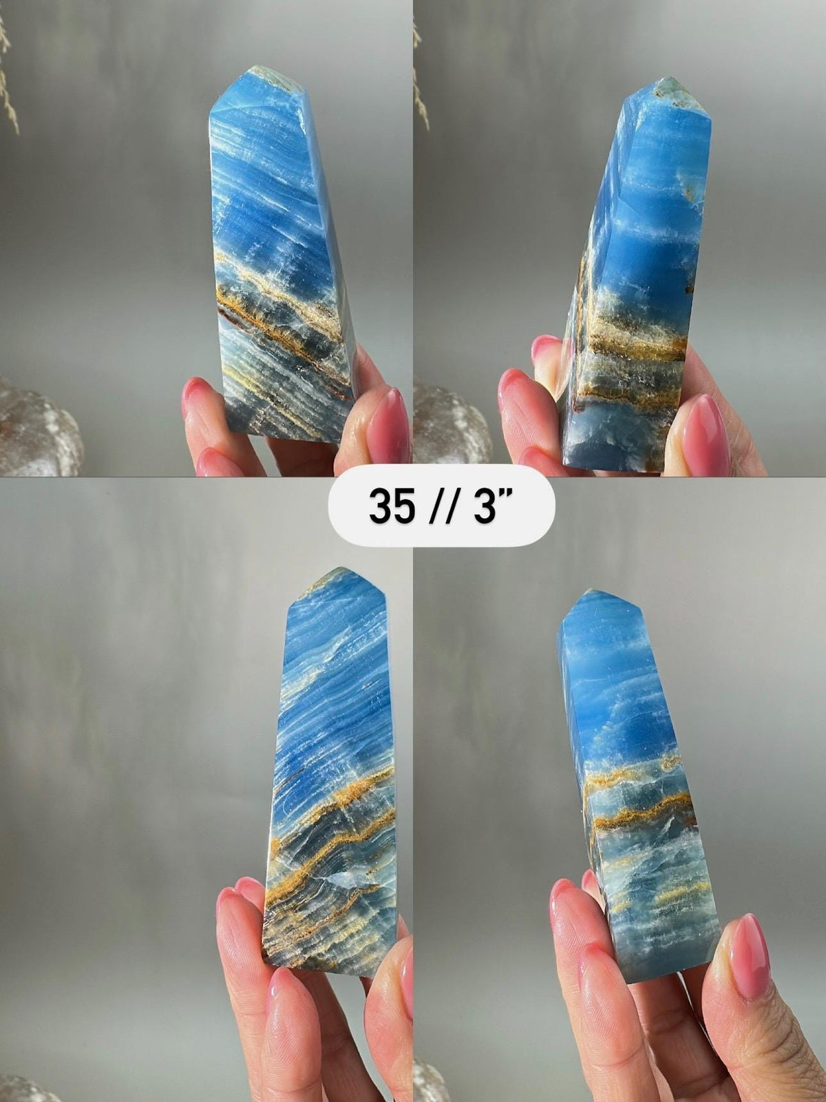 Blue Calcite Tower: Argentina Onyx Aquatine Crystal Tower | Choose Your Piece