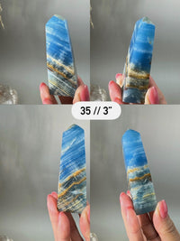 Blue Calcite Tower: Argentina Onyx Aquatine Crystal Tower | Choose Your Piece