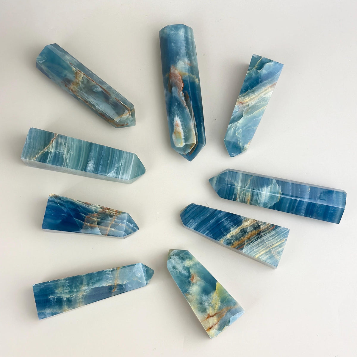 Blue Calcite Tower: Argentina Onyx Aquatine Crystal Tower | Choose Your Piece