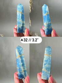 Blue Calcite Tower: Argentina Onyx Aquatine Crystal Tower | Choose Your Piece