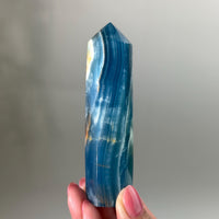 Blue Calcite Tower: Argentina Onyx Aquatine Crystal Tower | Choose Your Piece