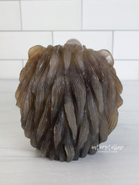 LEO - Druzy Agate Geode LION Head Carving - InterstellarHawaii