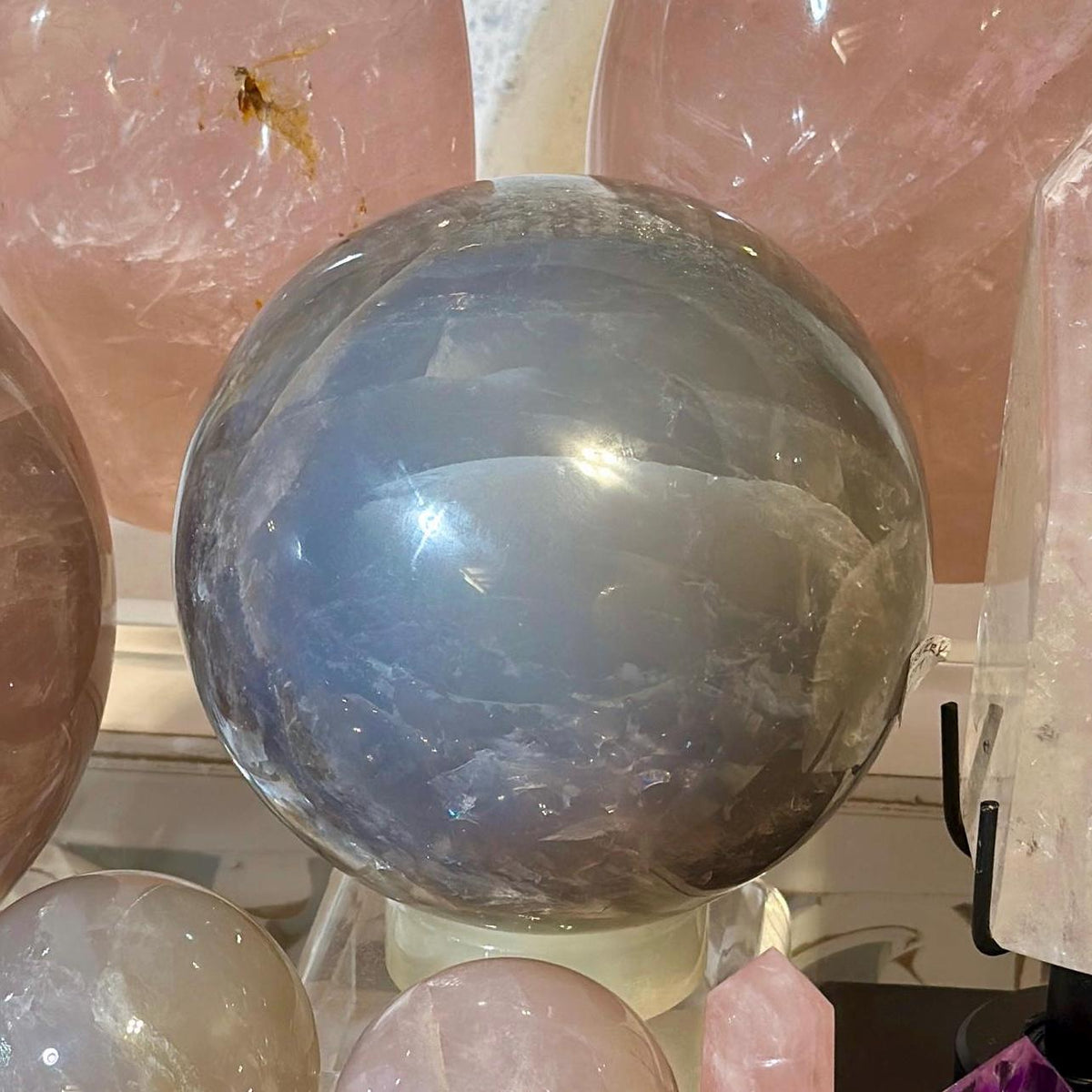 Large Blue Rose Quartz 4.75" Sphere