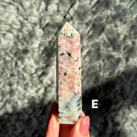 Pink Charoite with Blue Calcite tower for Crystal Collector Rare Find - CHOOSE YOUR PIECE