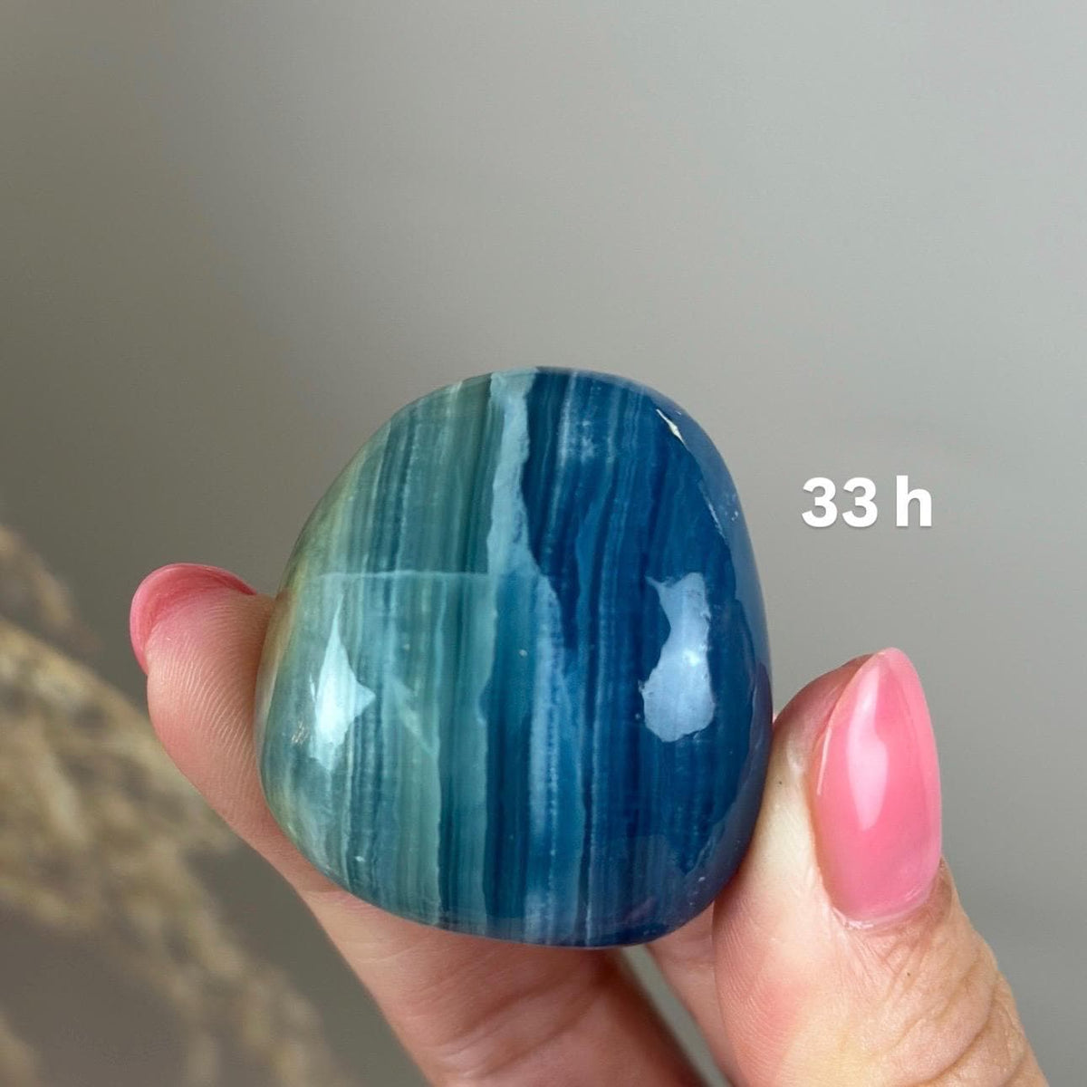 Blue Calcite Palm Stone: Argentina Onyx Aquatine Crystal Tumble, Choose Your Piece
