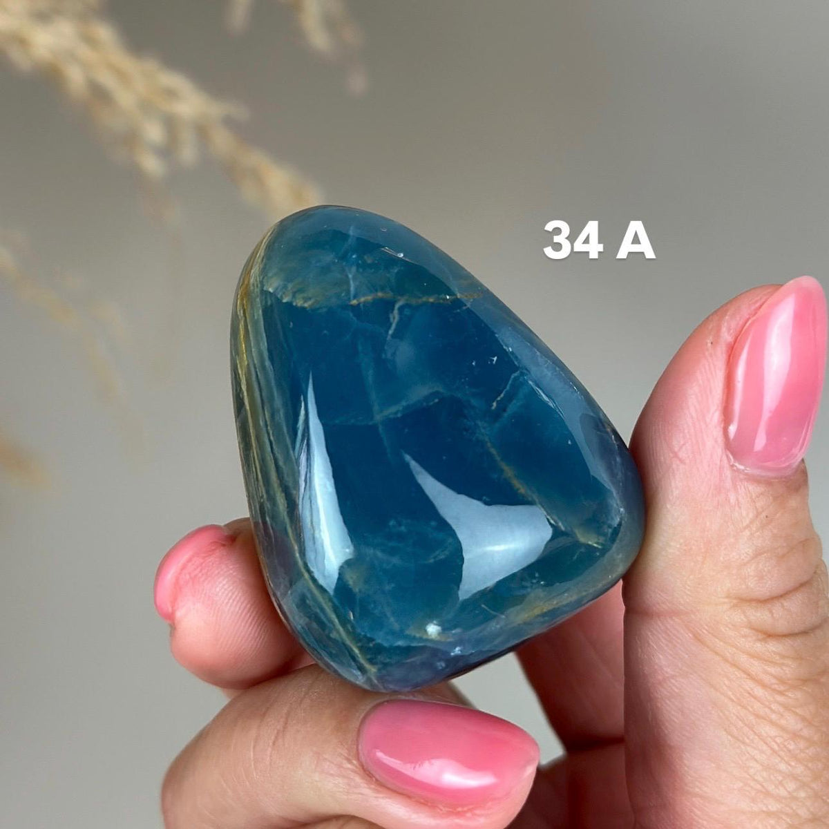 Blue Calcite Palm Stone: Argentina Onyx Aquatine Crystal Tumble, Choose Your Piece