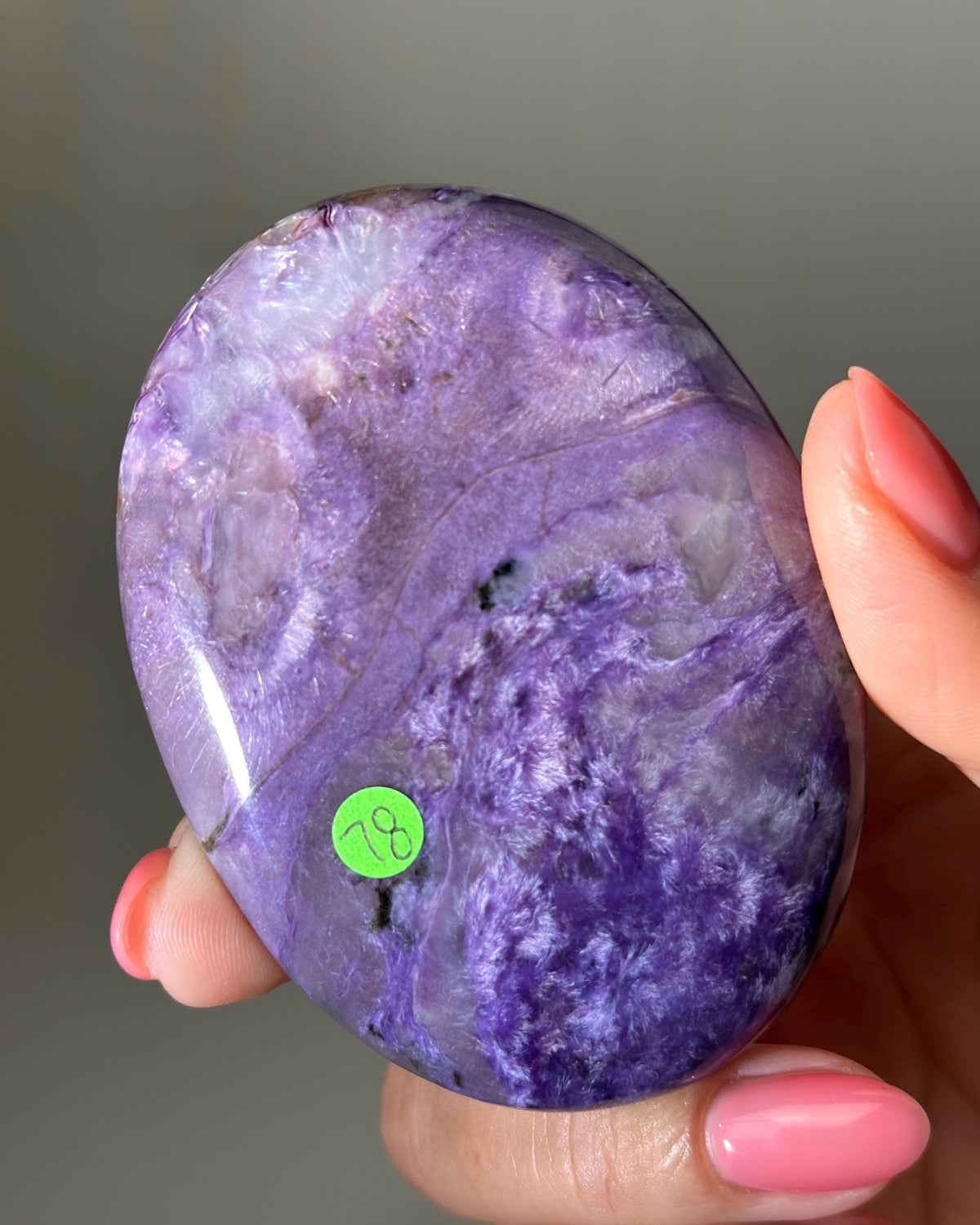 Large Charoite Palmstone Pocket Stone 3" - CHOOSE YOUR PIECE