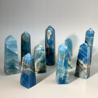 Blue Calcite Tower: Argentina Onyx Aquatine Crystal Tower | Choose Your Piece