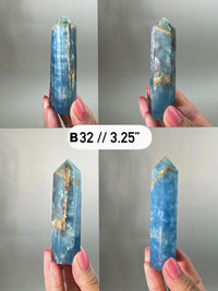 Blue Calcite Tower: Argentina Onyx Aquatine Crystal Tower | Choose Your Piece