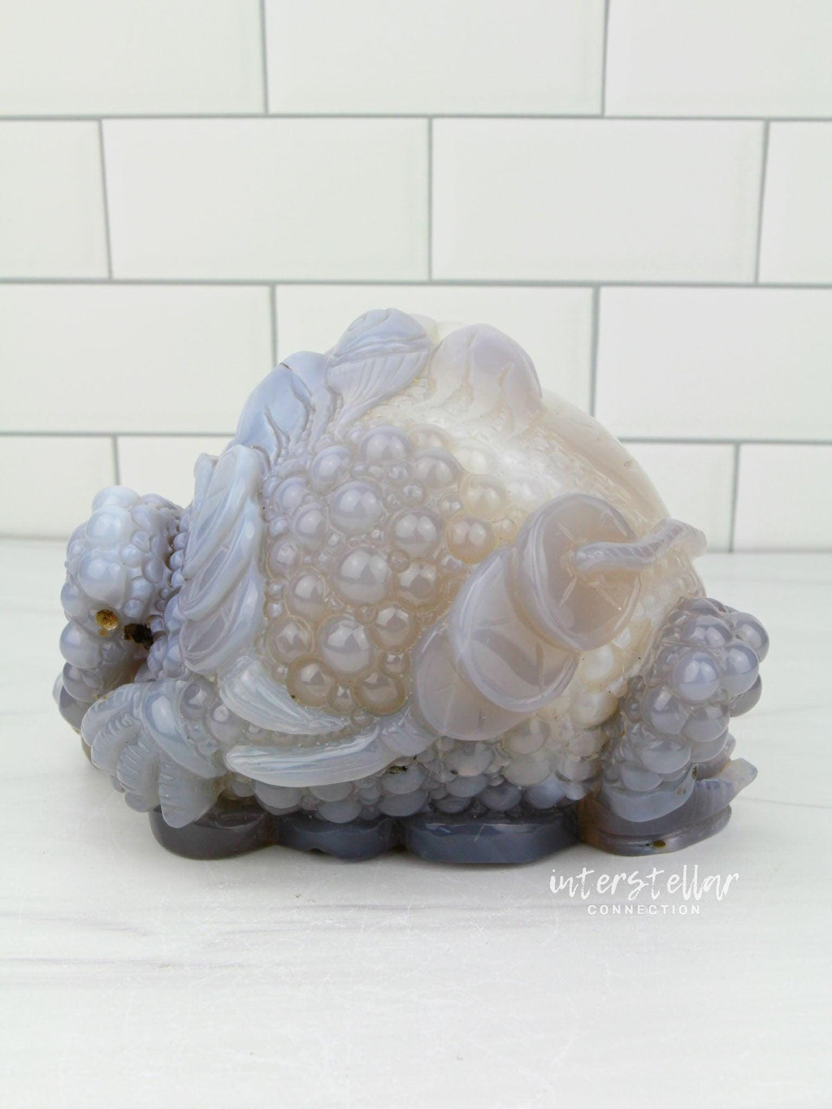 Three-Legged Geode Agate Prosperity Feng Shui Money TOAD Carving - BB - InterstellarHawaii