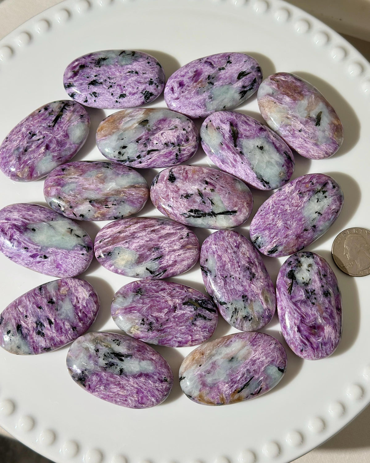 High Quality Charoite Palmstone from Russia, Purple Charoite Palm, Rare Collectible Pocket Stone for Gifting