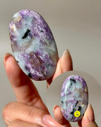 High Quality Charoite Palmstone from Russia, Purple Charoite Palm, Rare Collectible Pocket Stone for Gifting