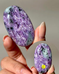High Quality Charoite Palmstone from Russia, Purple Charoite Palm, Rare Collectible Pocket Stone for Gifting
