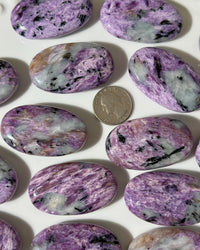 High Quality Charoite Palmstone from Russia, Purple Charoite Palm, Rare Collectible Pocket Stone for Gifting