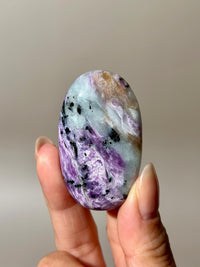 High Quality Charoite Palmstone from Russia, Purple Charoite Palm, Rare Collectible Pocket Stone for Gifting