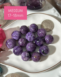 Purple Charoite Mini Sphere, Russian Gemstone, Pocket Stone