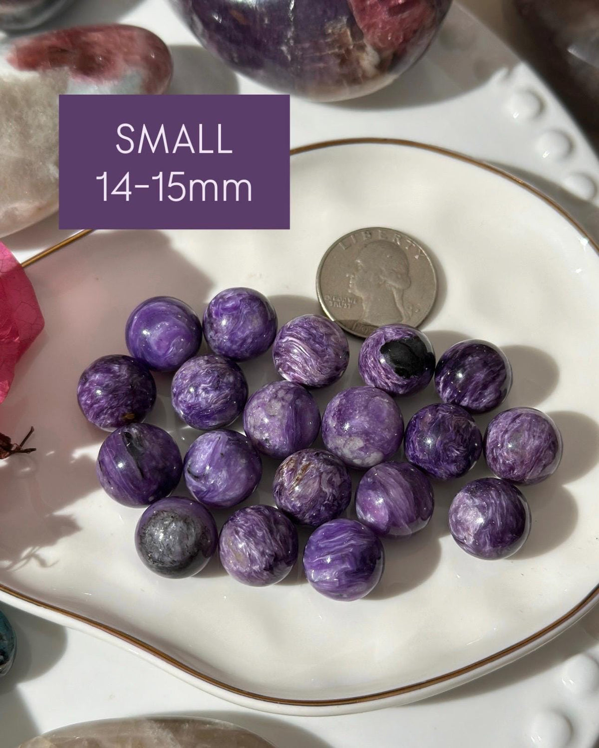 Purple Charoite Mini Sphere, Russian Gemstone, Pocket Stone