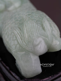 Burmese Jade Chinese Guardian Lion Carving 100% Natural #J22