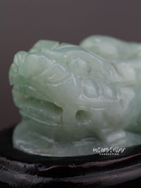 Burmese Jade Chinese Guardian Lion Carving 100% Natural #J22