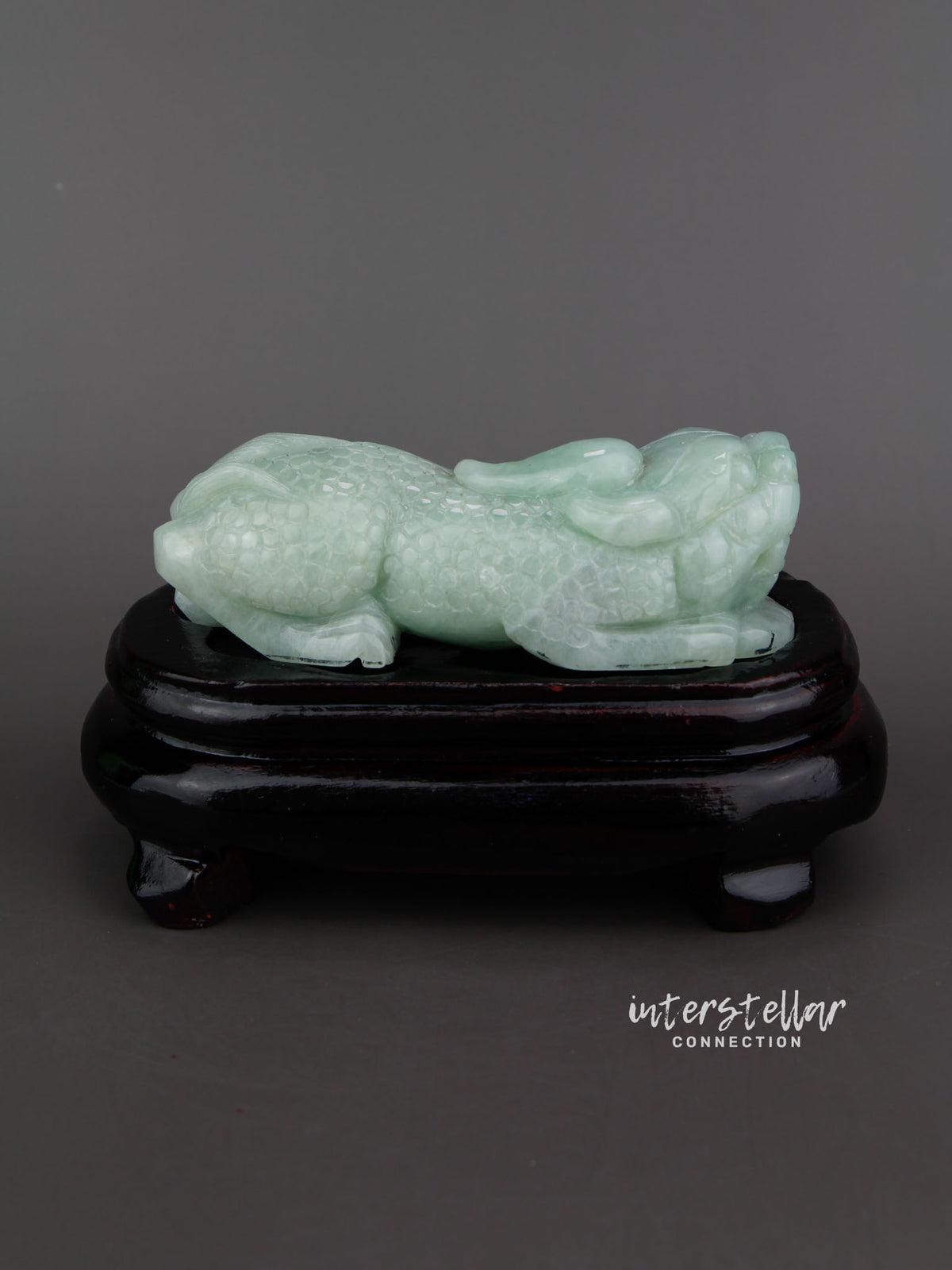 Burmese Jade Chinese Guardian Lion Carving 100% Natural #J22