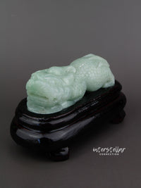Burmese Jade Chinese Guardian Lion Carving 100% Natural #J22