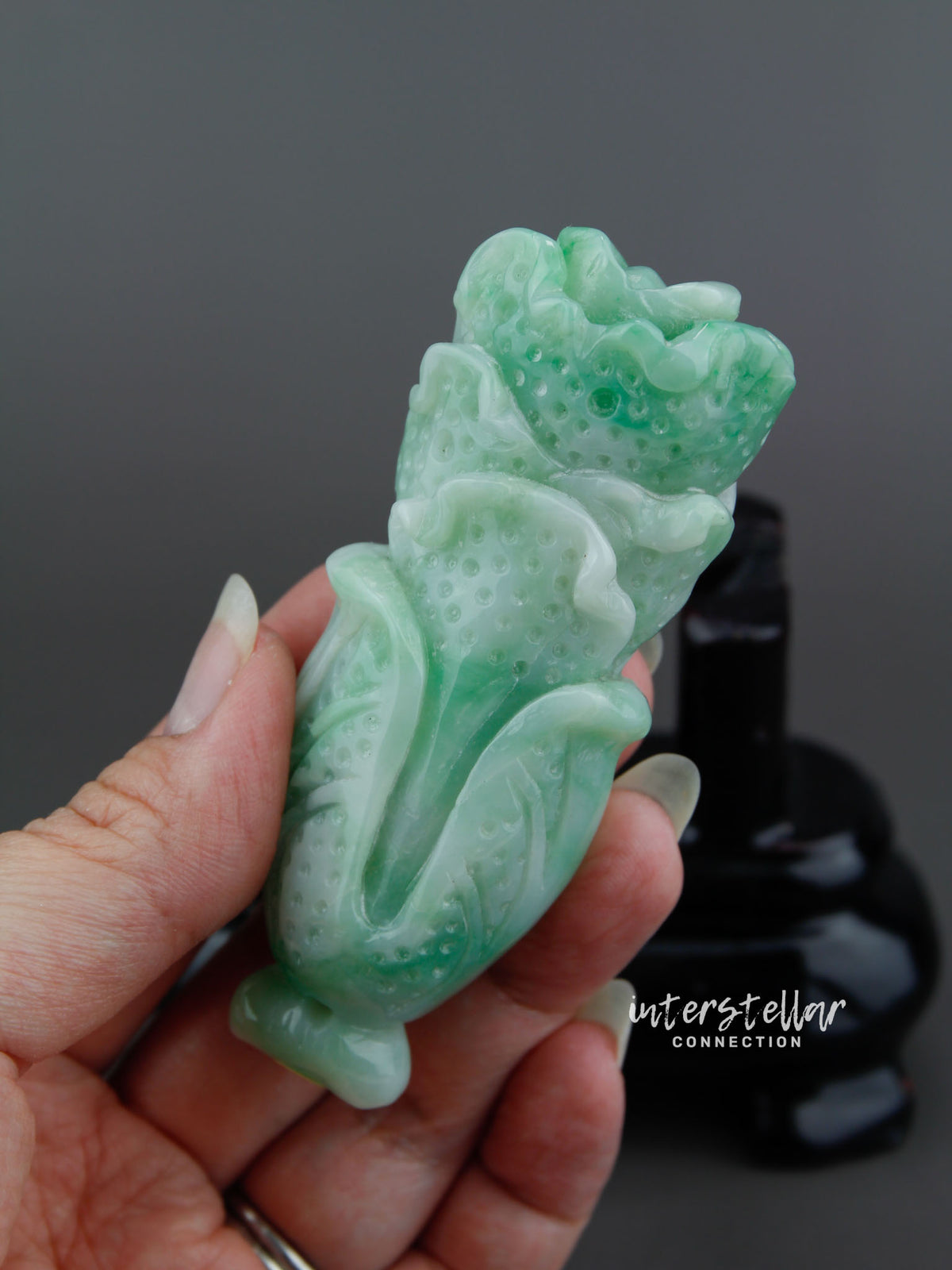 Burmese Jade Flower Carving 100% Natural #J27