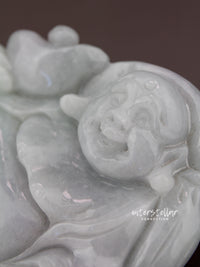 Burmese Jade Happy Buddha Carving 100% Natural #J21