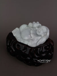 Burmese Jade Happy Buddha Carving 100% Natural #J21