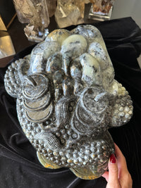 Massive Hand-carved Burmese Multi-colored Jade 3 Legged Toad #J42