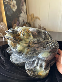 Massive Hand-carved Burmese Multi-colored Jade 3 Legged Toad #J42