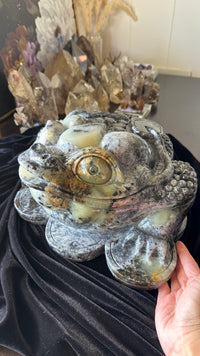 Massive Hand-carved Burmese Multi-colored Jade 3 Legged Toad #J42