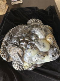 Massive Hand-carved Burmese Multi-colored Jade 3 Legged Toad #J42