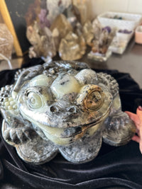 Massive Hand-carved Burmese Multi-colored Jade 3 Legged Toad #J42