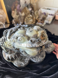 Massive Hand-carved Burmese Multi-colored Jade 3 Legged Toad #J42