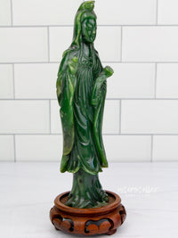 Canadian Jade Standing Quan Yin 100% Natural Stone #J06
