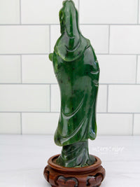 Canadian Jade Standing Quan Yin 100% Natural Stone #J06