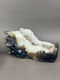 Large Agate Geode 8" Dragon Skull - LANCELOT #D7