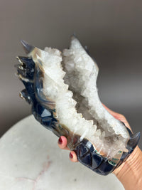 Large Agate Geode 8" Dragon Skull - LANCELOT #D7