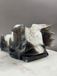 Large Agate Geode 8" Dragon Skull - LANCELOT #D7