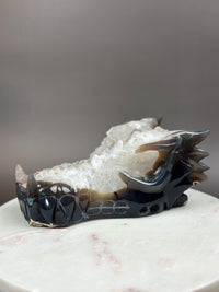 Large Agate Geode 8" Dragon Skull - LANCELOT #D7
