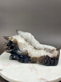 Large Agate Geode 8" Dragon Skull - LANCELOT #D7