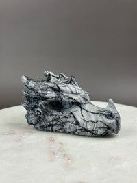 Picasso Jasper 4.75" Dragon Skull Carving #D5