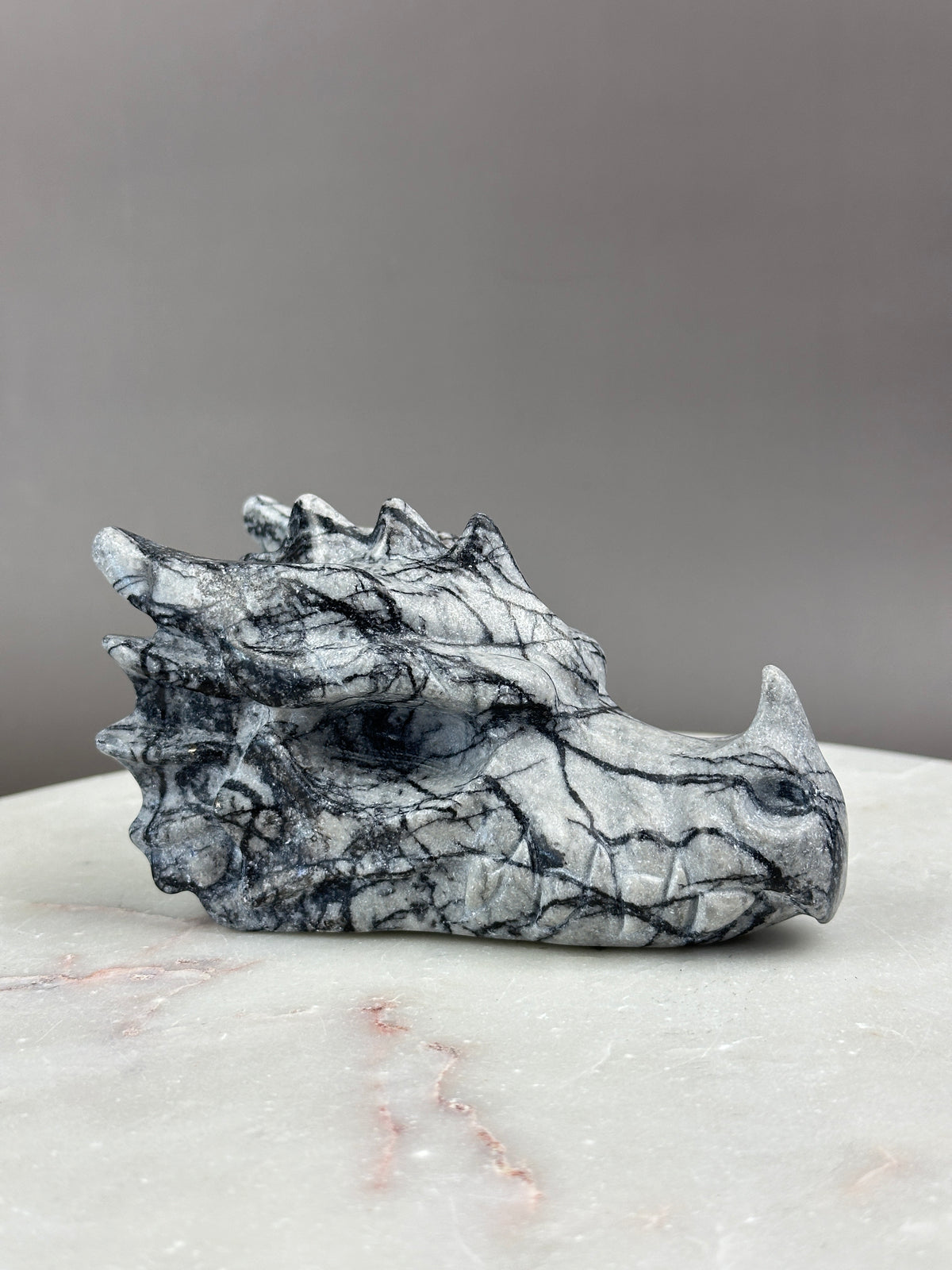 Picasso Jasper 4.75" Dragon Skull Carving #D5